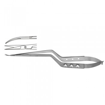 Micro Scissor Curved Upwards - Bayonet Shaped Stainless Steel, 18.5 cm - 7 1/4"